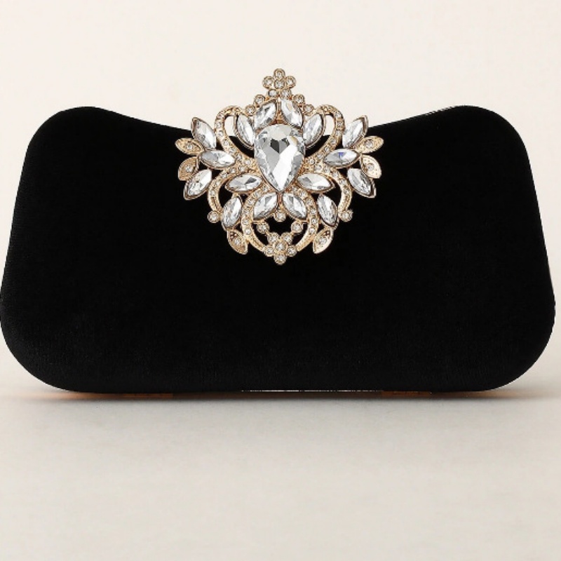 Dark Green Velvet Clutch Bag L - Women Bags Green 评论和价格