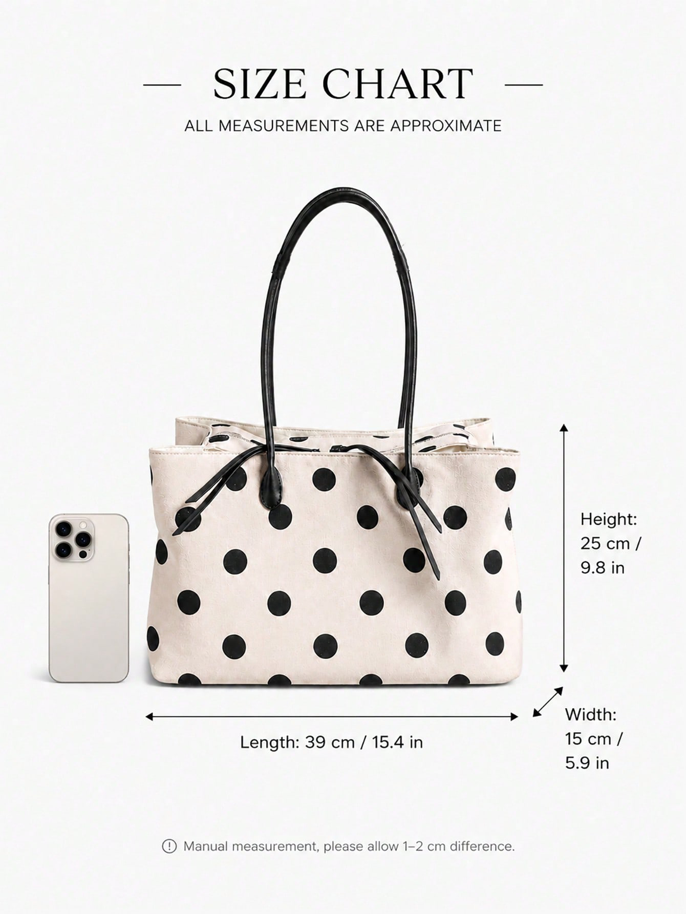 Large Capacity Linen Polka Dot - Women'S Tote Bags For Work 评论和价格