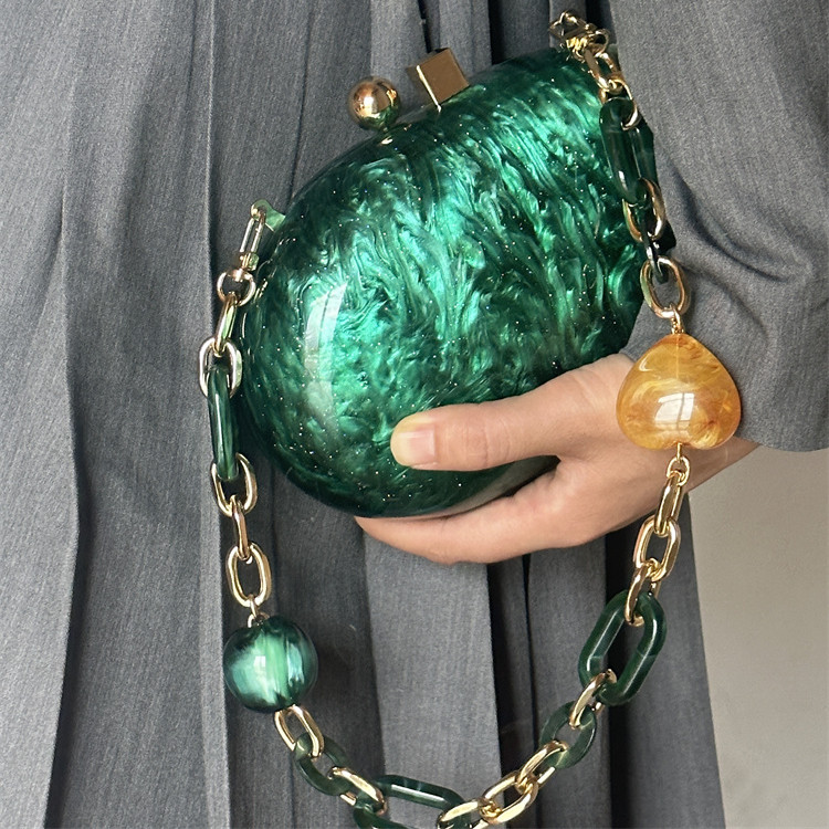 Banquet New Acrylic Clutch Bag - Women Bags Green 评论和价格