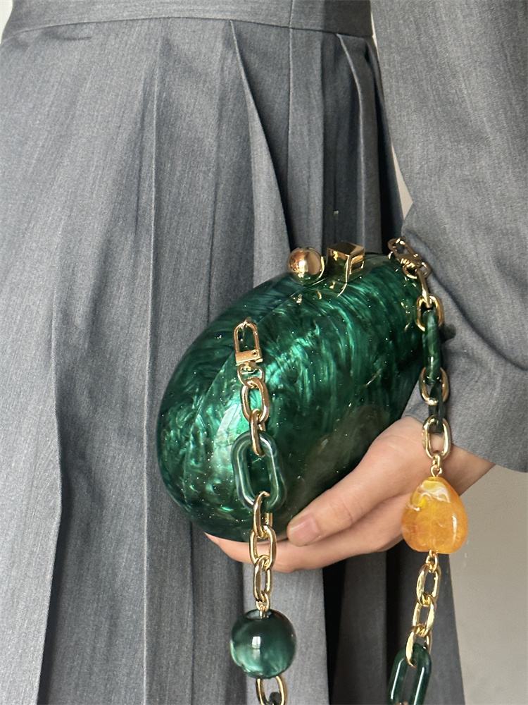 Banquet New Acrylic Clutch Bag - Women Bags Green 评论和价格