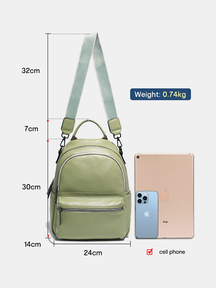 Zency Women Leather Backpack K - Women Bags Green 评论和价格