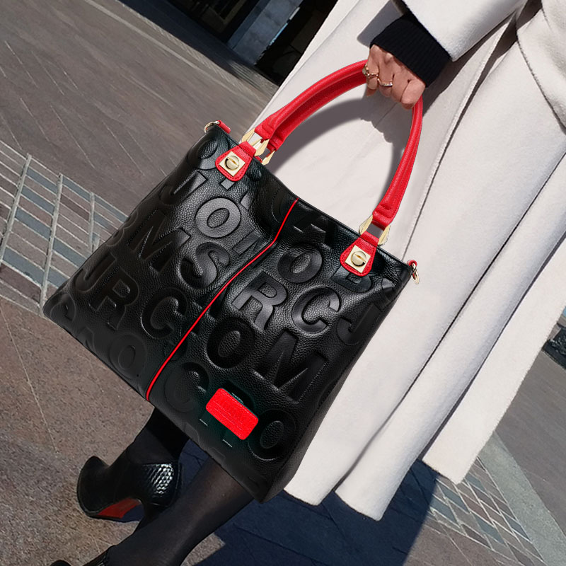 Genuine Cowhide Embossed Lette - Women'S Tote Bags For Work 评论和价格