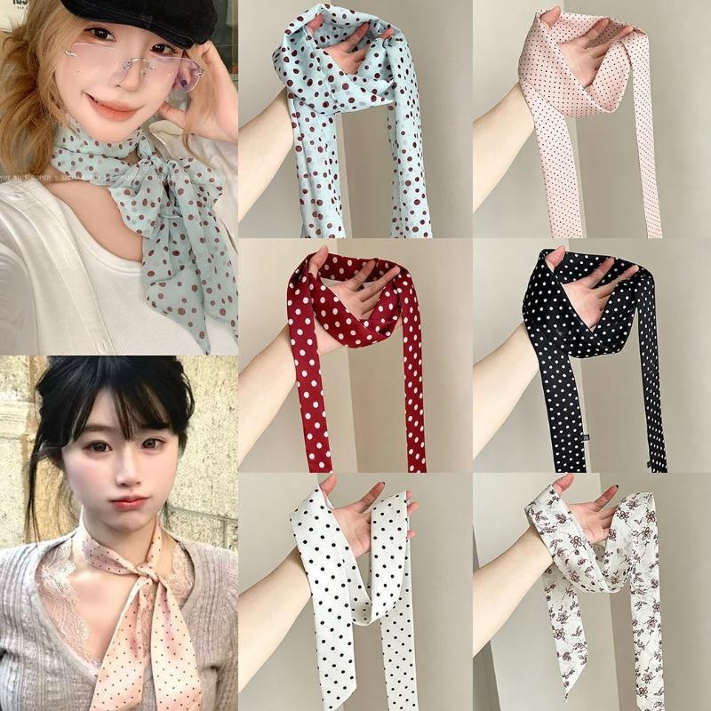 Polka Dot Floral Print Silk Sc - Women'S Retro Bags 评论和价格