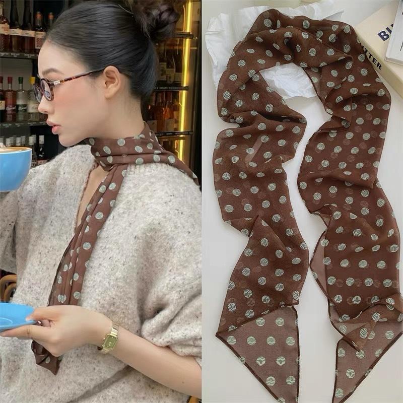 Polka Dot Floral Print Silk Sc - Women'S Retro Bags 评论和价格