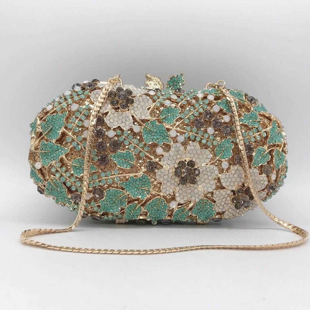 Women Green/White Crystals Clu - Women Bags Green 评论和价格