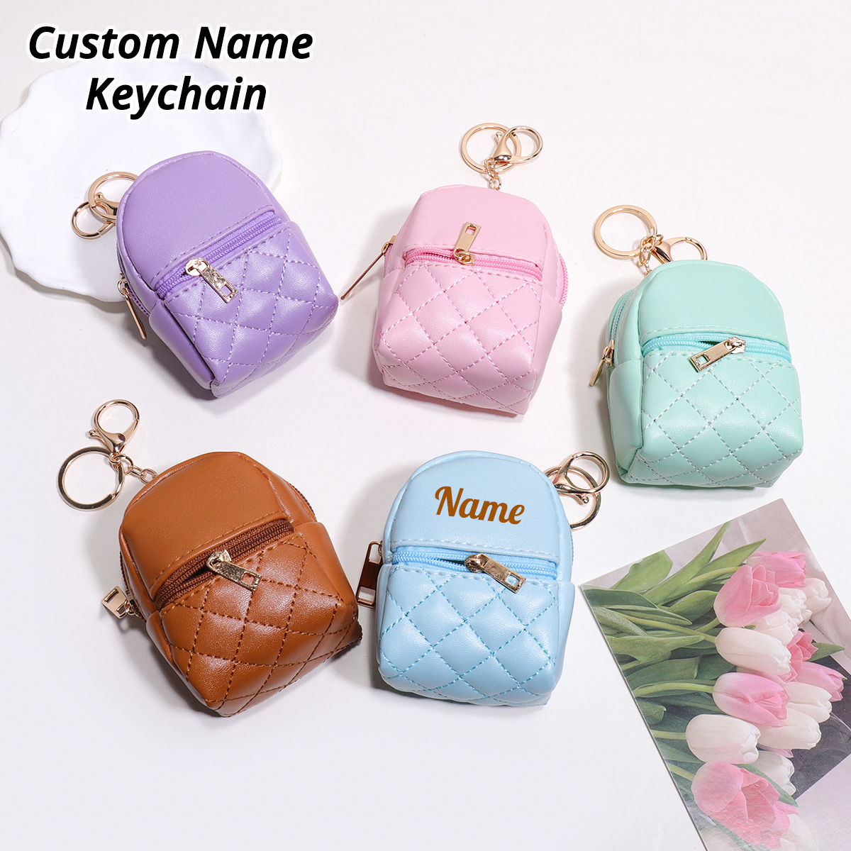 Mini Custom Name Keychain Coin - Mini Purse Chain 评论和价格