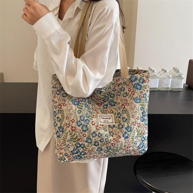 Embroidery Floral Canvas Handb - Women'S Tote Bags For Work 评论和价格