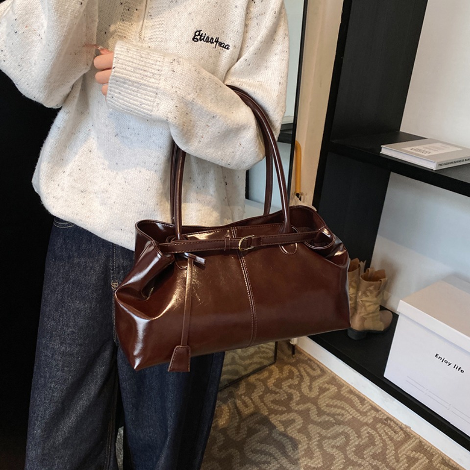 Winter Oil PU Leather Hobo Han - Women'S Tote Bags For Work 评论和价格