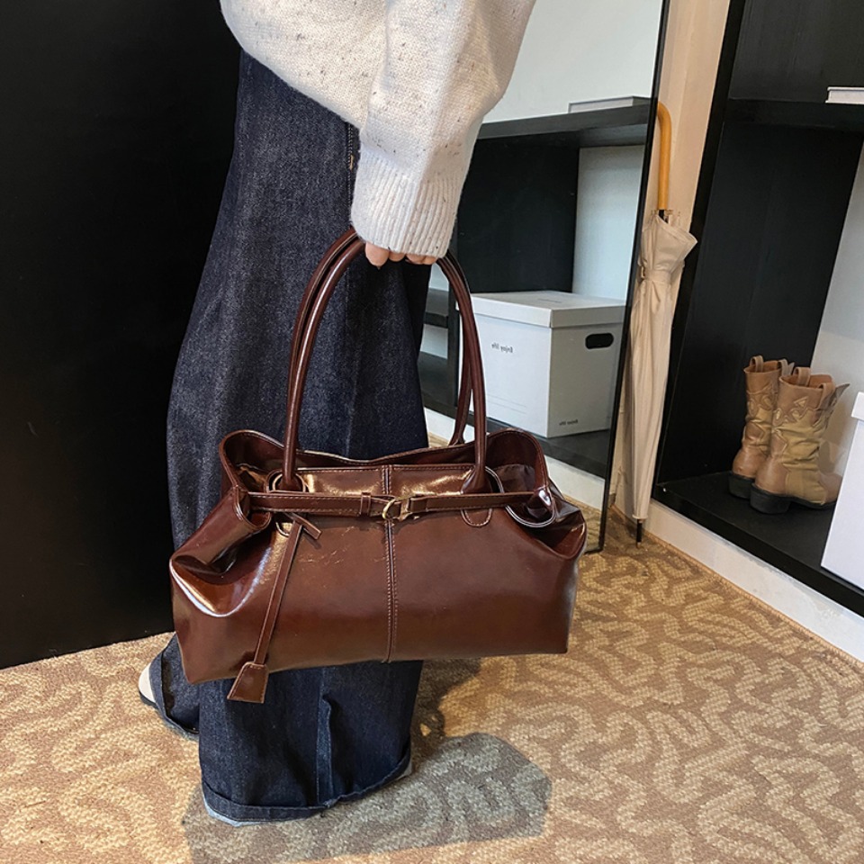 Winter Oil PU Leather Hobo Han - Women'S Tote Bags For Work 评论和价格