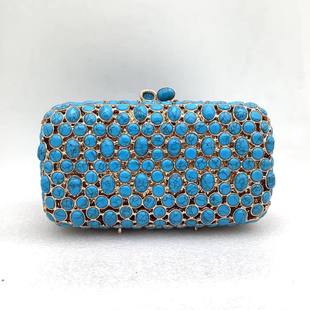 Lady Turquoise Evening Clutch  - Women Bags Green 评论和价格